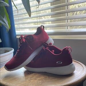 Red Athletic Sneakers with White Soles